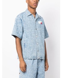 Chemise à manches courtes bleu clair A Bathing Ape