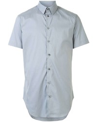 Chemise à manches courtes bleu clair Giorgio Armani