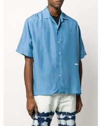 Chemise à manches courtes bleu clair MSGM