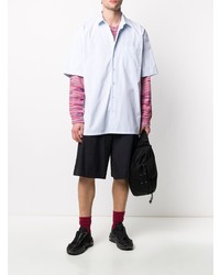 Chemise à manches courtes bleu clair Raf Simons