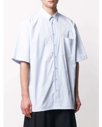 Chemise à manches courtes bleu clair Raf Simons