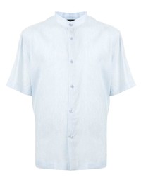 Chemise à manches courtes bleu clair Shanghai Tang