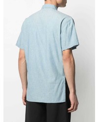 Chemise à manches courtes bleu clair Saint Laurent
