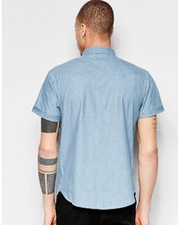 Chemise à manches courtes bleu clair Wrangler