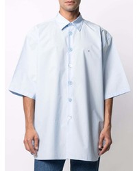 Chemise à manches courtes bleu clair Raf Simons