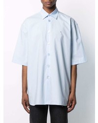 Chemise à manches courtes bleu clair Raf Simons