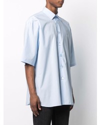 Chemise à manches courtes bleu clair Raf Simons