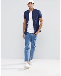 Chemise à manches courtes bleu marine Asos