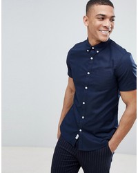 Chemise à manches courtes bleu marine Burton Menswear