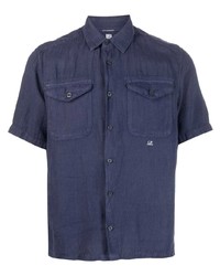 Chemise à manches courtes bleu marine C.P. Company