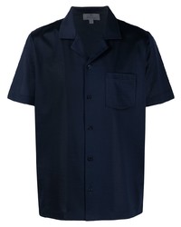 Chemise à manches courtes bleu marine Canali