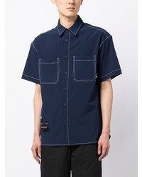 Chemise à manches courtes bleu marine Izzue
