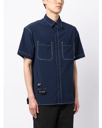 Chemise à manches courtes bleu marine Izzue