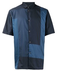 Chemise à manches courtes bleu marine Emporio Armani