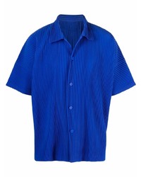 Chemise à manches courtes bleu marine Homme Plissé Issey Miyake
