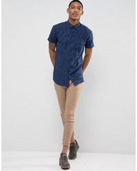 Chemise à manches courtes bleu marine Jack and Jones