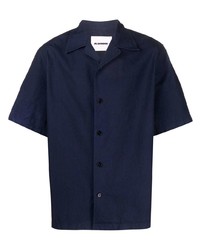 Chemise à manches courtes bleu marine Jil Sander