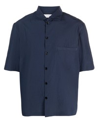 Chemise à manches courtes bleu marine Lemaire
