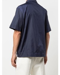 Chemise à manches courtes bleu marine Moncler