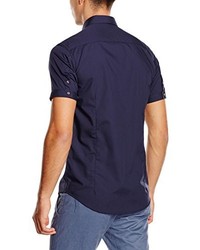 Chemise à manches courtes bleu marine Minimum