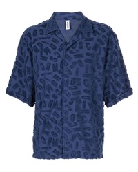 Chemise à manches courtes bleu marine Moschino