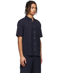 Chemise à manches courtes bleu marine Jacquemus