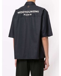 Chemise à manches courtes bleu marine Wooyoungmi