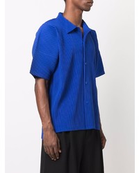 Chemise à manches courtes bleu marine Homme Plissé Issey Miyake