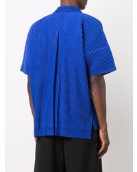 Chemise à manches courtes bleu marine Homme Plissé Issey Miyake