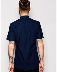 Chemise à manches courtes bleu marine Farah