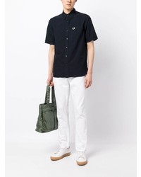 Chemise à manches courtes bleu marine Fred Perry