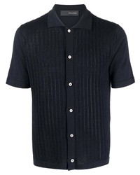 Chemise à manches courtes bleu marine Tagliatore