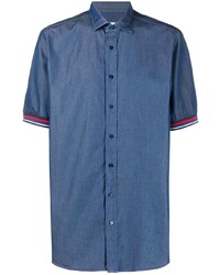 Chemise à manches courtes bleu marine Zilli
