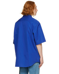 Chemise à manches courtes bleue Versace