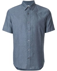 Chemise à manches courtes bleue Cerruti 1881