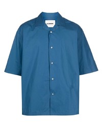 Chemise à manches courtes bleue Jil Sander