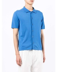 Chemise à manches courtes bleue N.Peal