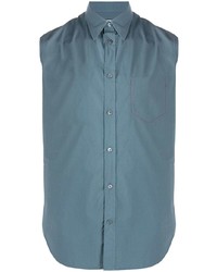 Chemise à manches courtes bleue Maison Margiela