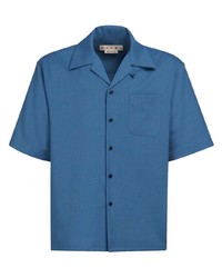 Chemise à manches courtes bleue Marni