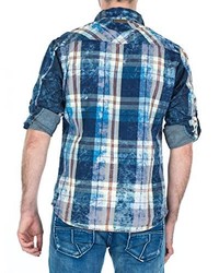 Chemise à manches courtes bleue Mod8