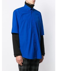 Chemise à manches courtes bleue Balenciaga