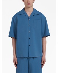 Chemise à manches courtes bleue Marni