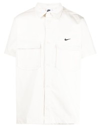 Chemise à manches courtes brodée beige Nike