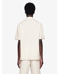 Chemise à manches courtes brodée blanche Gucci