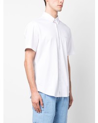 Chemise à manches courtes brodée blanche BOSS