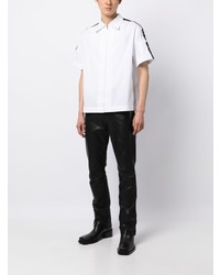 Chemise à manches courtes brodée blanche Givenchy