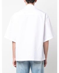 Chemise à manches courtes brodée blanche Off-White