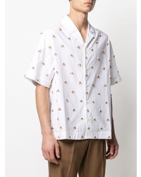 Chemise à manches courtes brodée blanche Jacquemus