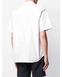 Chemise à manches courtes brodée blanche Thom Browne