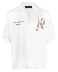Chemise à manches courtes brodée blanche Represent